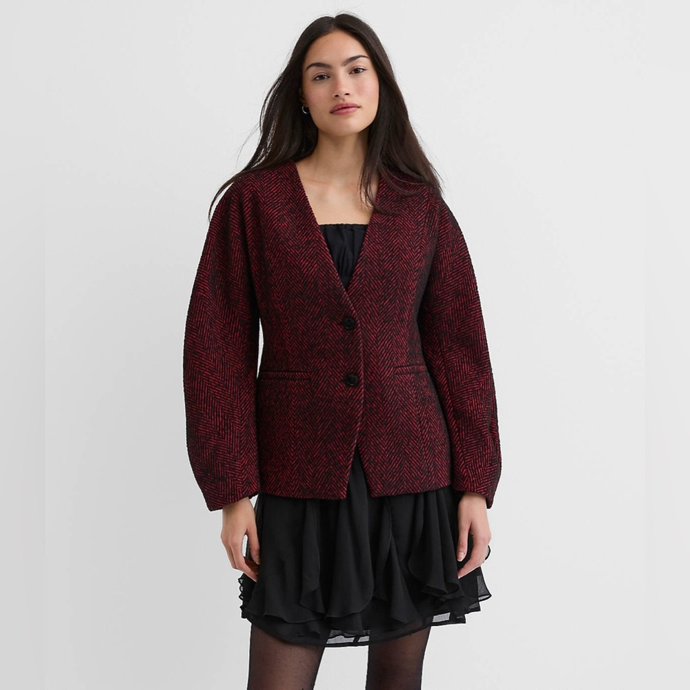 NWT Herringbone Wool Sculpted Jacket/Blazer for Women